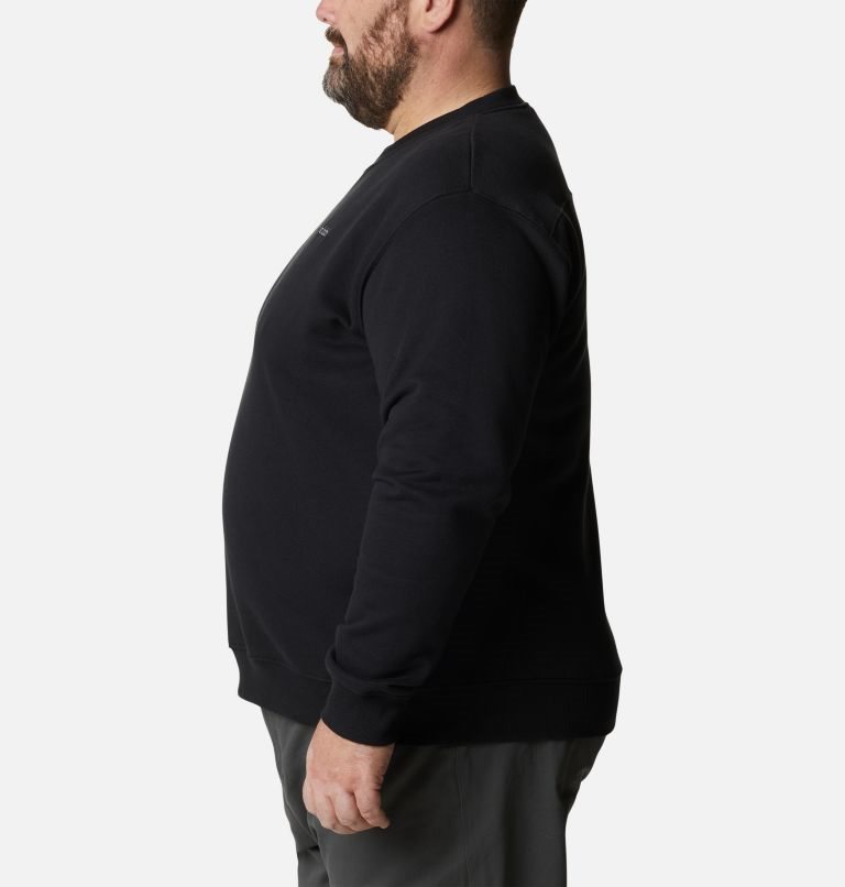 Men's Columbia Hart Mountain II Crew Sweatshirts Black | Plus Size CA-P1453